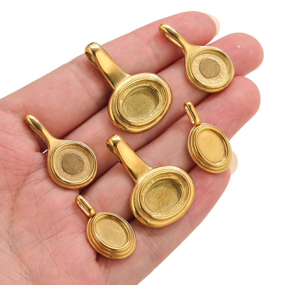 5pcs Stainless Steel Round Ova - Resin Crafts Diy recension och pris