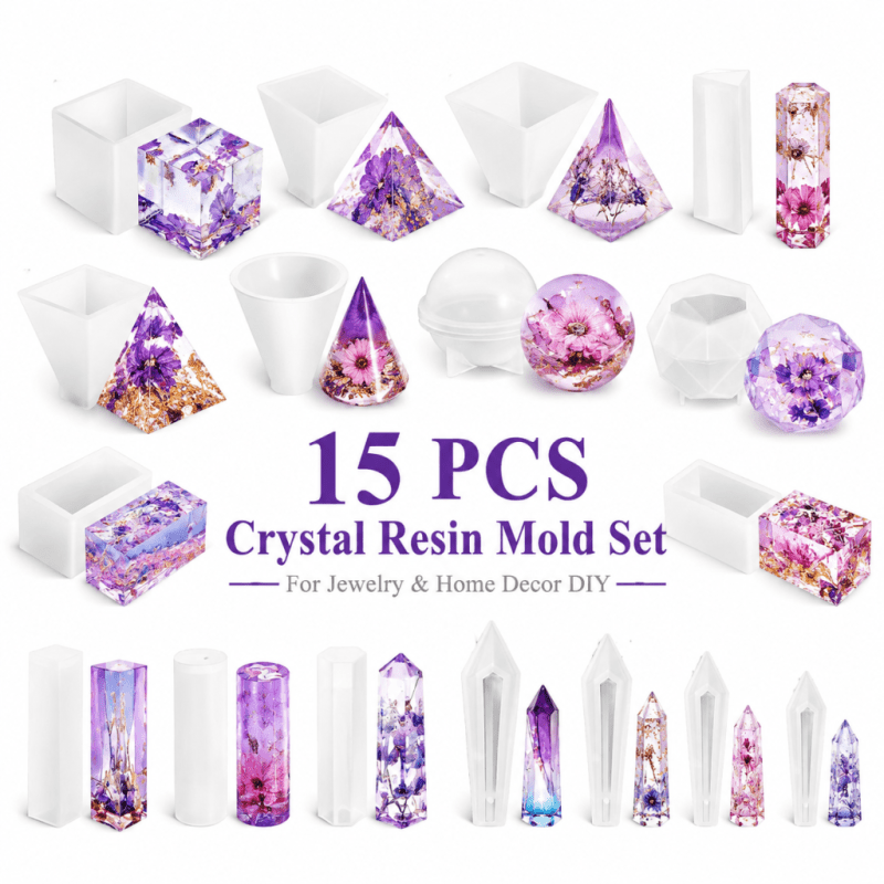 15pcs Crystal Resin Silicone M - Resin Jewelry Kit recension och pris