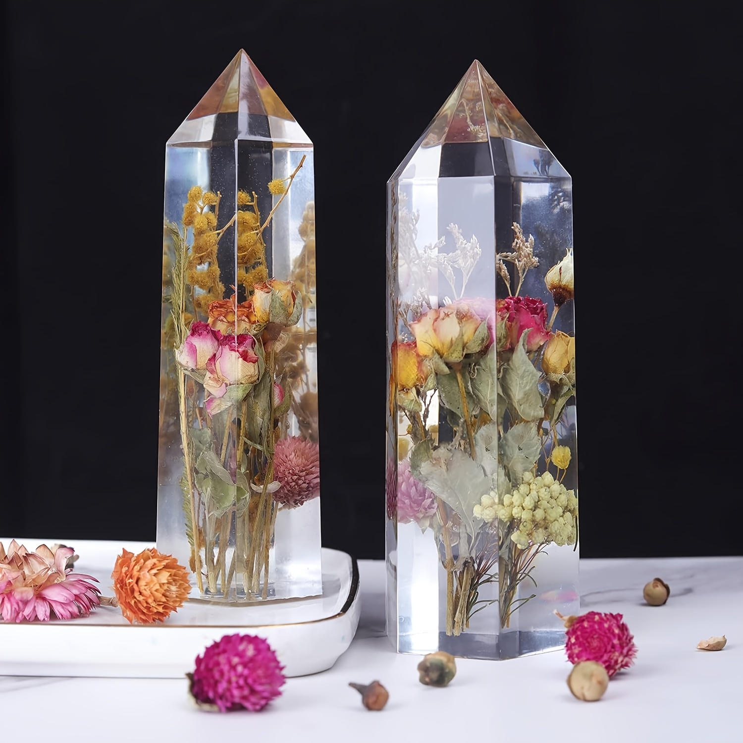 1Pcs Crystal Tower Resin Silic - Flower Preservation Resin recension och pris