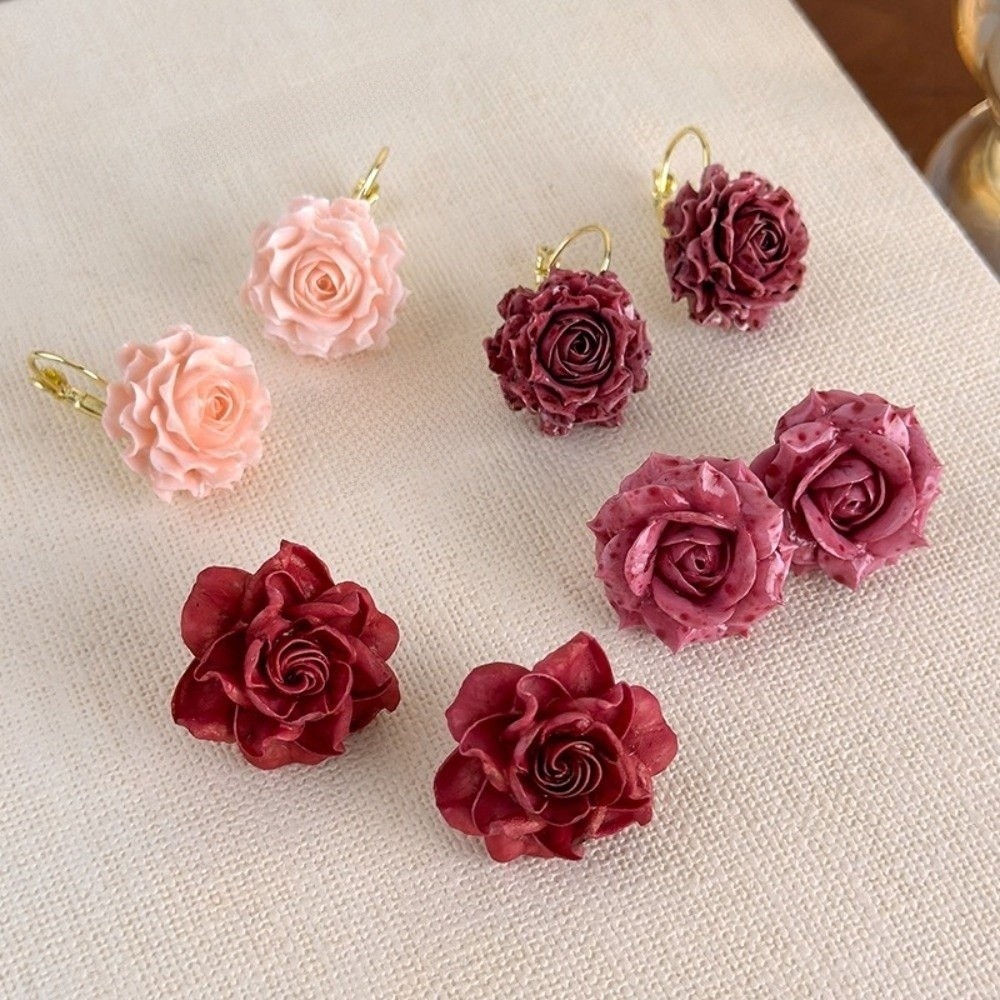 Sweet Artificial Rose Earrings - Flower Preservation Resin recension och pris