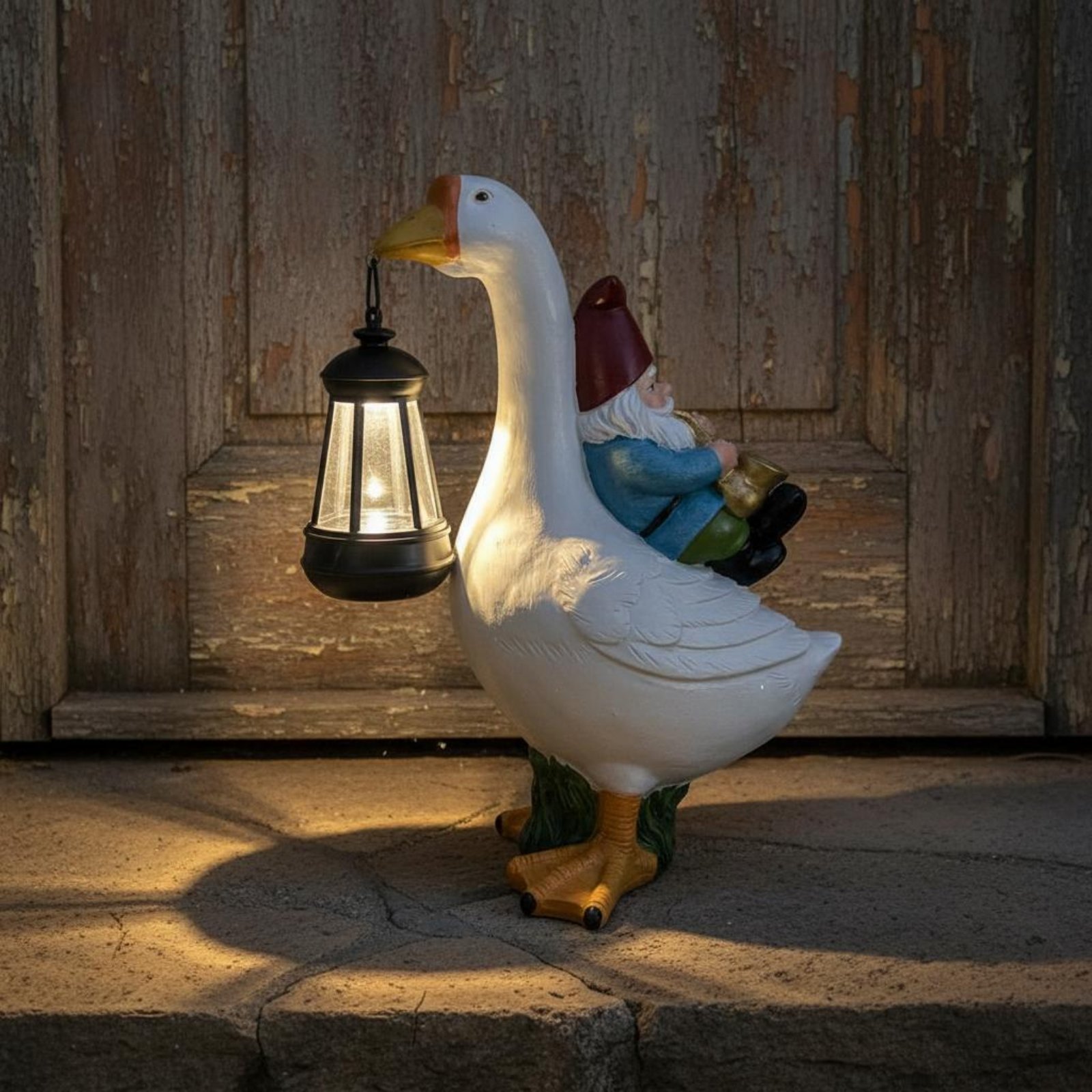 Gnome Riding Goose Statue Weat - Crafting Resin recension och pris